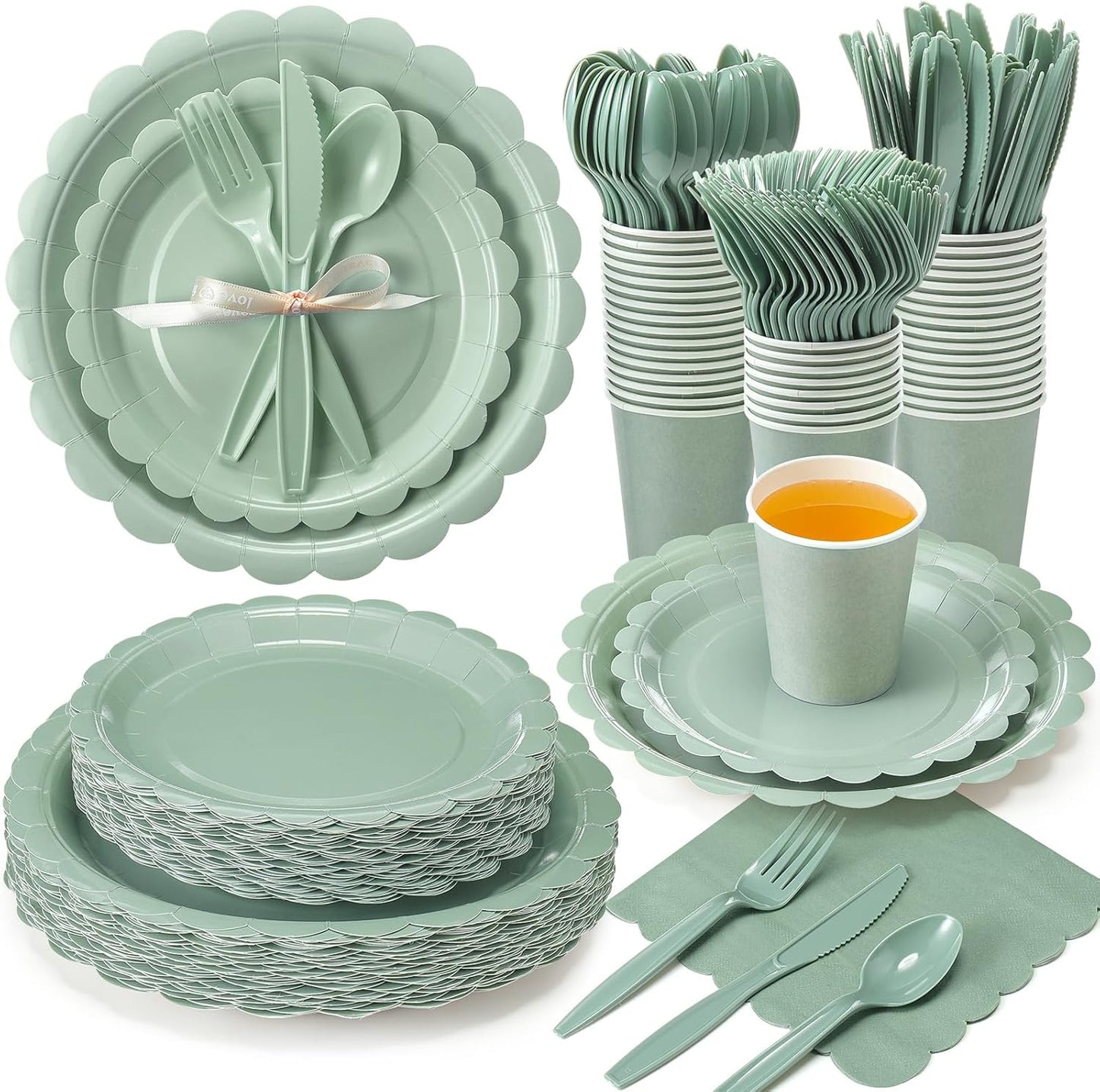 350 Pcs Spring Party Supplies for 50 Guests with Elegance