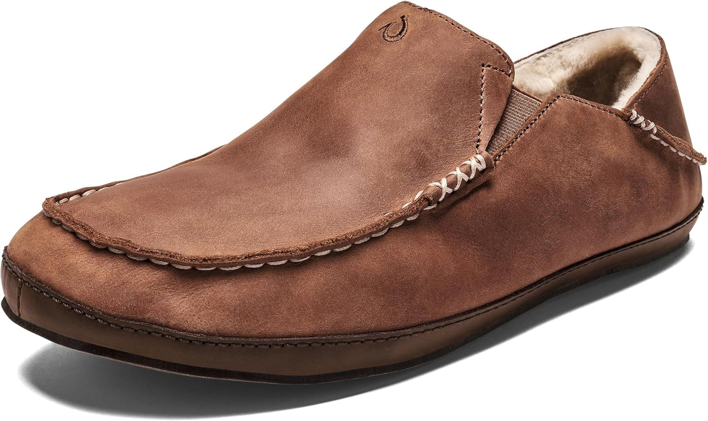 OLUKAI Moloa Slipper: Premium Leather Slip On Shoes for Comfort