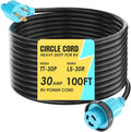 CircleCord 30 Amp 100 ft RV Power Cord Twist Locking - Heavy Duty
