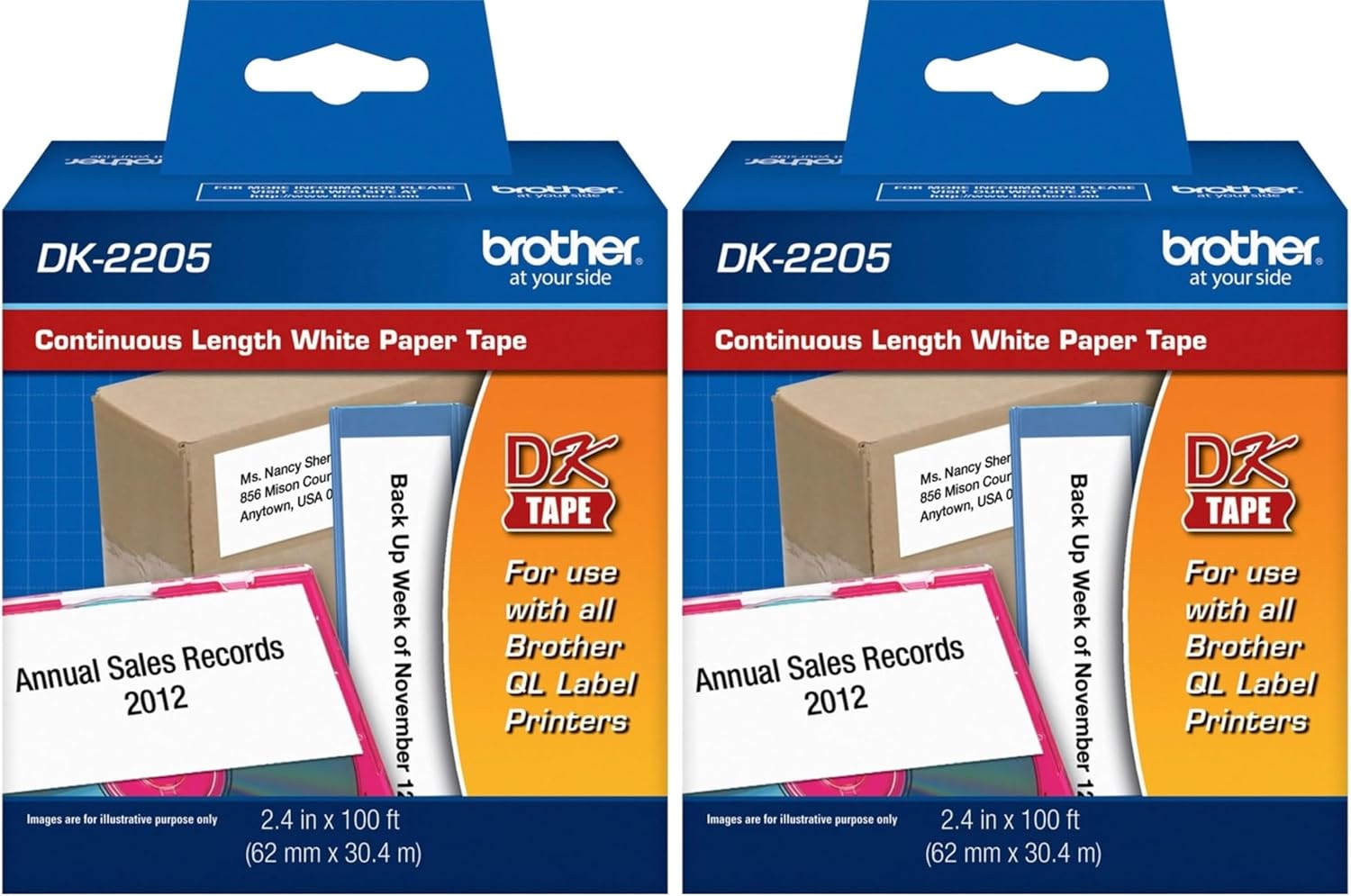 Brother DK-2205 Continuous Paper Label Roll for QL Printers