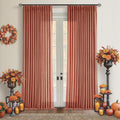 Terracotta 90 in Linen Pinch Pleat Curtains - Light Filtering Elegance