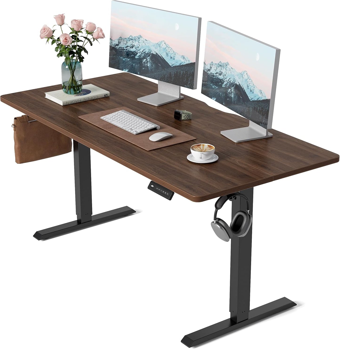 FEZIBO Standing Desk 63x28 Inches Electric Height Adjustable