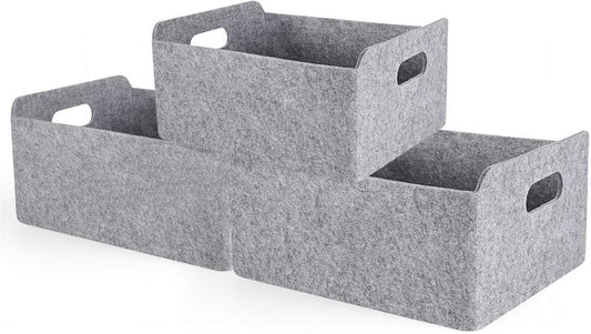 Welaxy Collapsible Felt Storage Baskets for Kids Toys and More