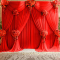 20ft x 15ft Red Wrinkle Free Backdrop Curtains for Weddings - Grand