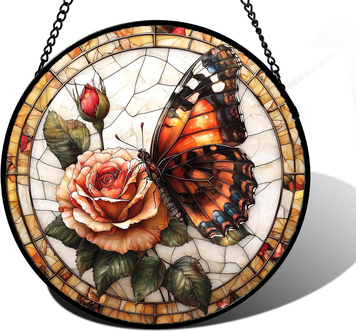 Stained Glass Window Hanging Butterfly Suncatcher for Home Decor