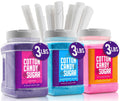 Cotton Candy Floss Sugar 3-Pack with 100 Cones - Party Ready