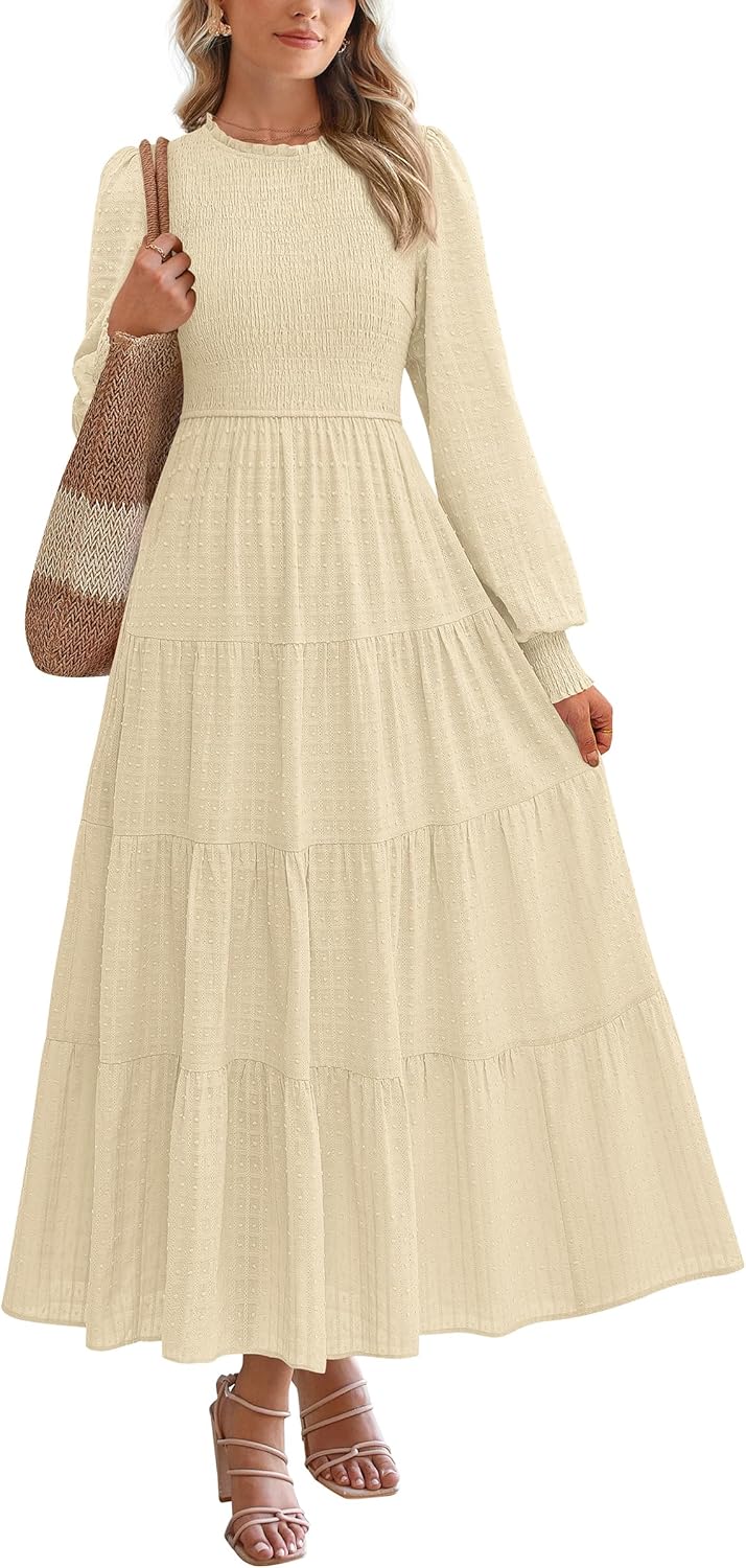 PRETTYGARDEN Women's Long Sleeve Maxi Dress for Fall 2025 Style
