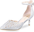 IDIFU Women's IN2 Candice Rhinestone Sequins Low Kitten Heels - Bridal