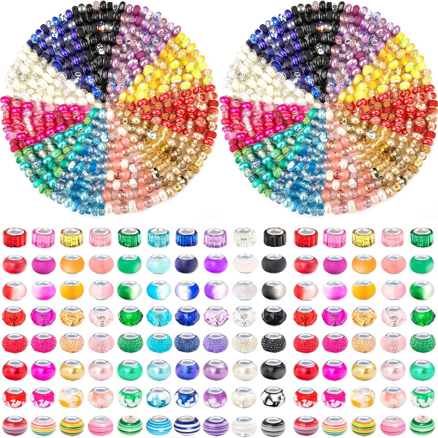 520 Pcs Large Hole Spacer Beads for DIY Jewelry Making Fun