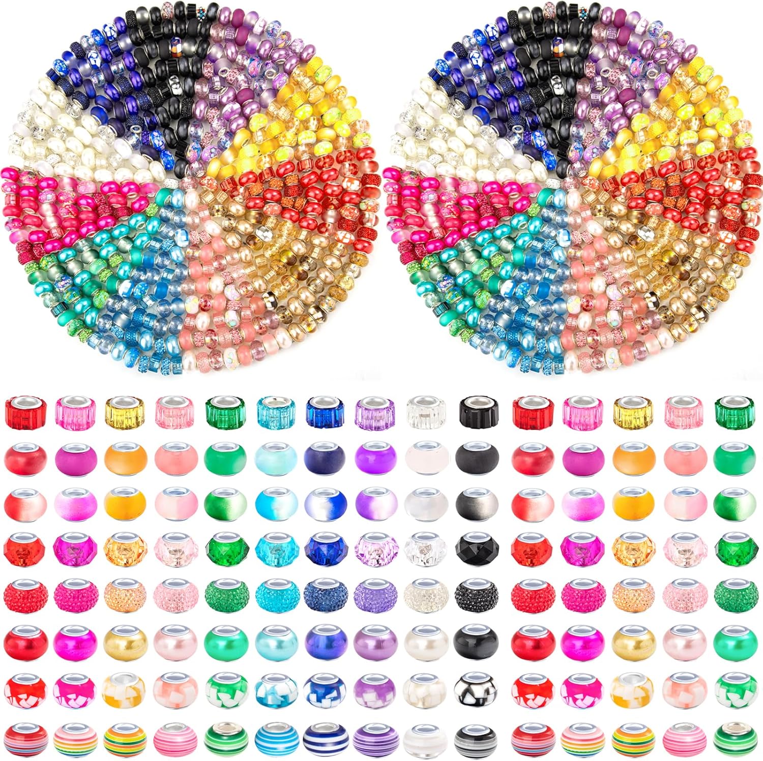 520 Pcs Large Hole Spacer Beads for DIY Jewelry Making Fun