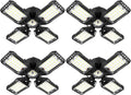 LED Garage Lights 4 Pack - 120W 12000LM 6500K - Deformable 4+1 Panels
