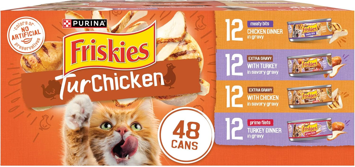 Purina Friskies Wet Cat Food Gravy Variety Pack - 48 ct Cans