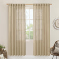 LAMIT Light Filtering Linen Curtains 78 in for Bedroom - Soft Natural