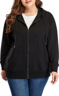 Plus Size Full Zip-Up Hoodie Jacket - Lightweight Cotton Comfort