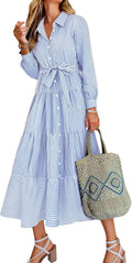 Caracilia Women Long Sleeve Maxi Dress for Casual Outfits