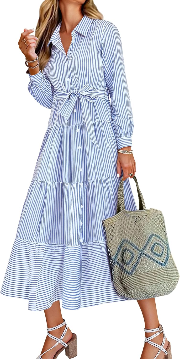 Caracilia Women Long Sleeve Maxi Dress for Casual Outfits