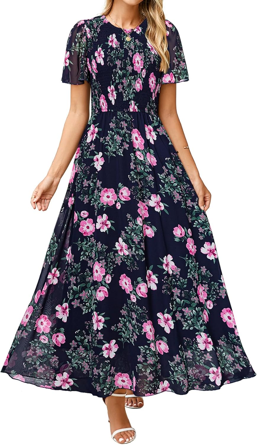 Simplee Womens Summer Floral Maxi Dress for Effortless Style