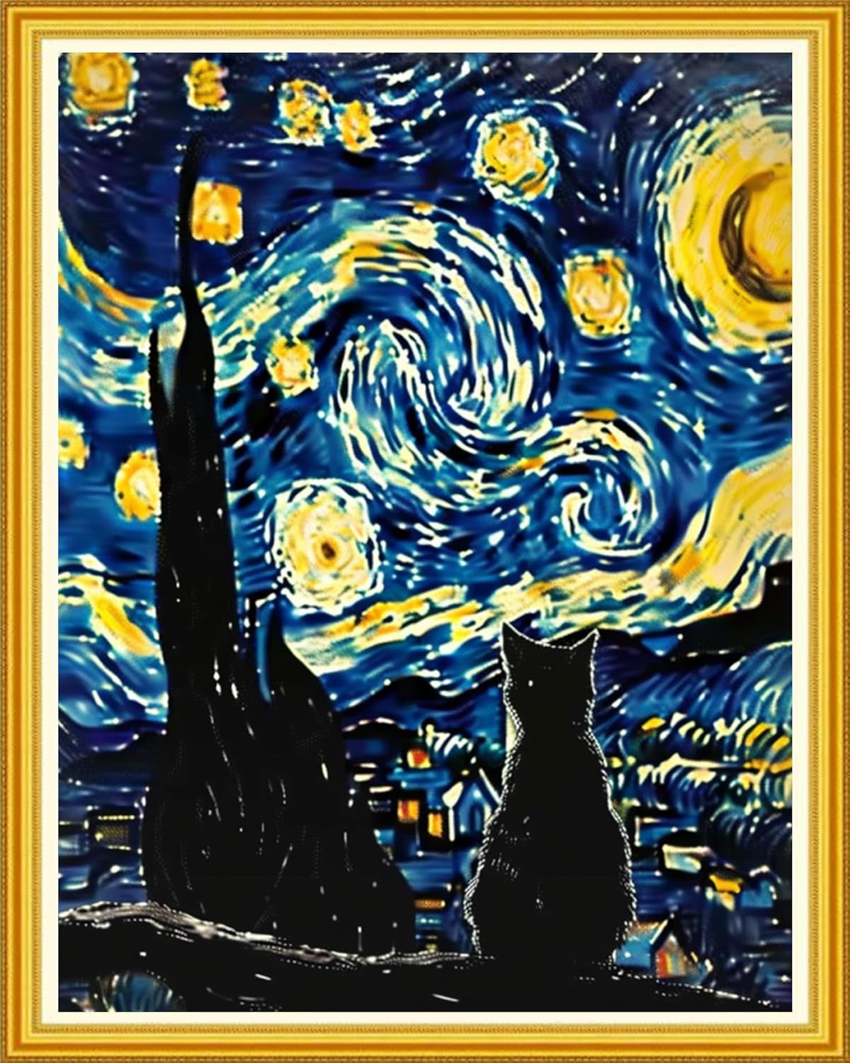 Magxvouy Cross Stitch Kits for Beginners with Van Gogh Design
