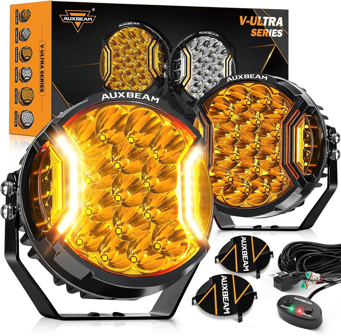 Auxbeam V-Ultra Series 7in 226W Side Shooter LED Offroad Lights