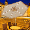 GDY 7.5 ft Tiki Patio Umbrella - Thatched Solar Umbrella with LEDs