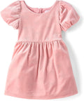 Baby-Girls and Toddler Dressy Dress with Glitter Bow Print
