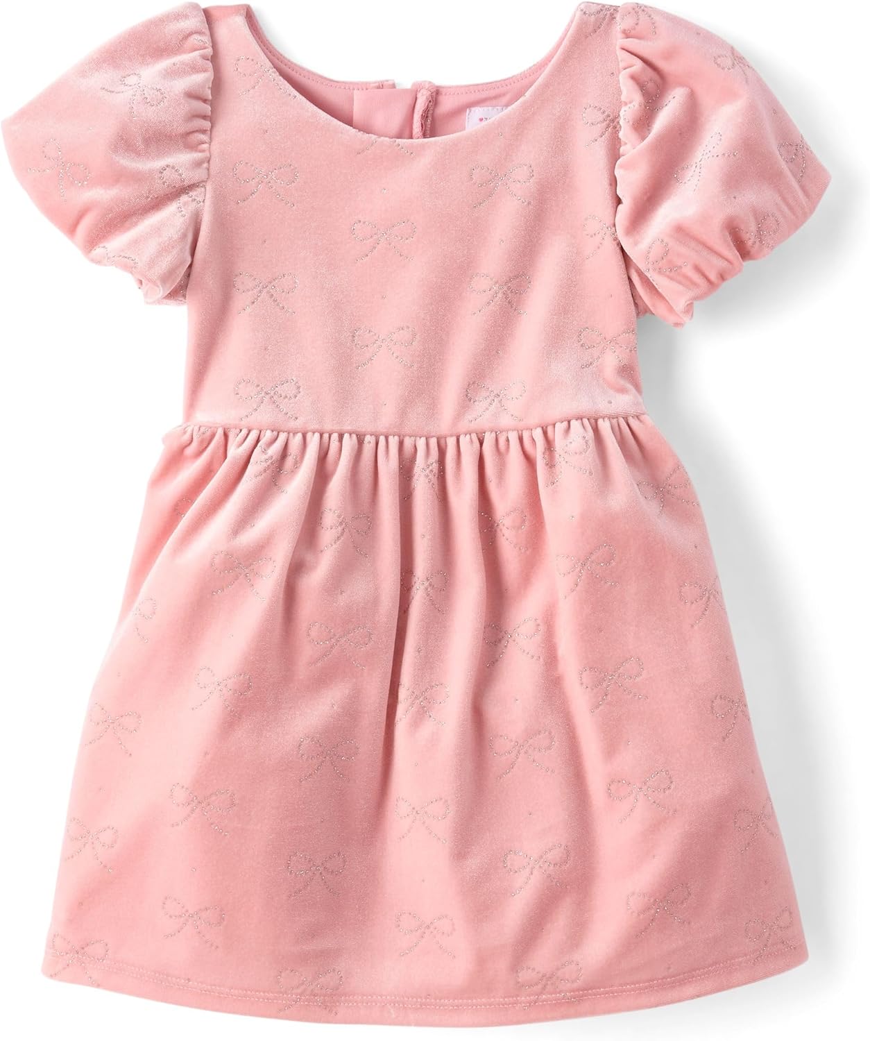 Baby-Girls and Toddler Dressy Dress with Glitter Bow Print