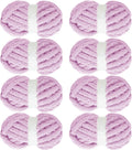 Chunky Yarn for Crocheting 8 Pack - Light Purple Jumbo Chenille