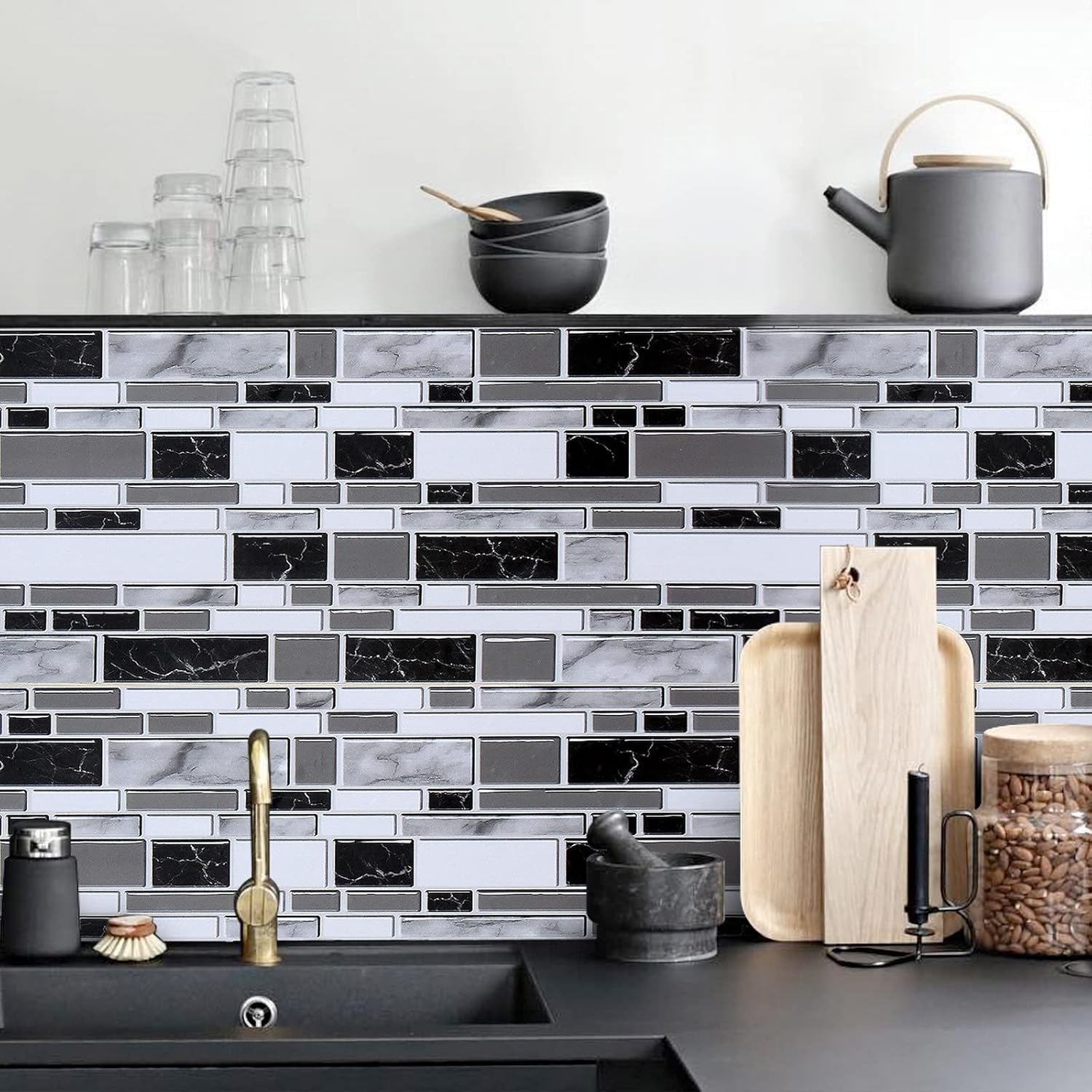 Livebor Peel and Stick Backsplash Wallpaper for Kitchen Decor