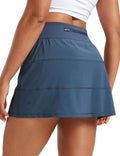 Womens High Waisted Tennis Skort with 3 Pockets - Lightweight Comfort