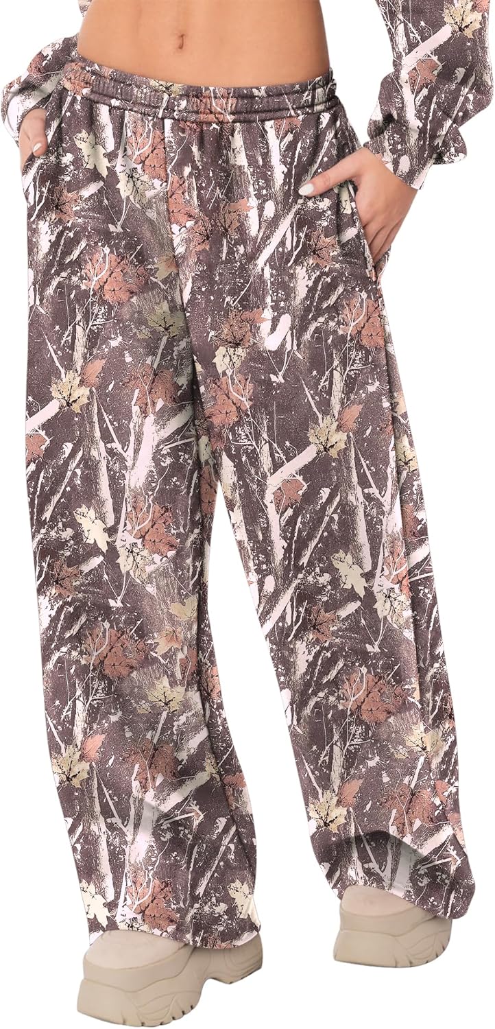 LOMON Wide Leg Sweatpants for Women - Cozy Fleece Joggers