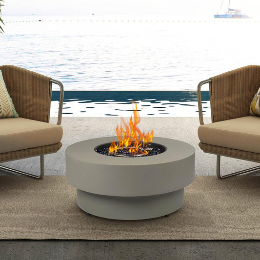 32.5-inch Round Propane Outdoor Fire Pit Table for Patio