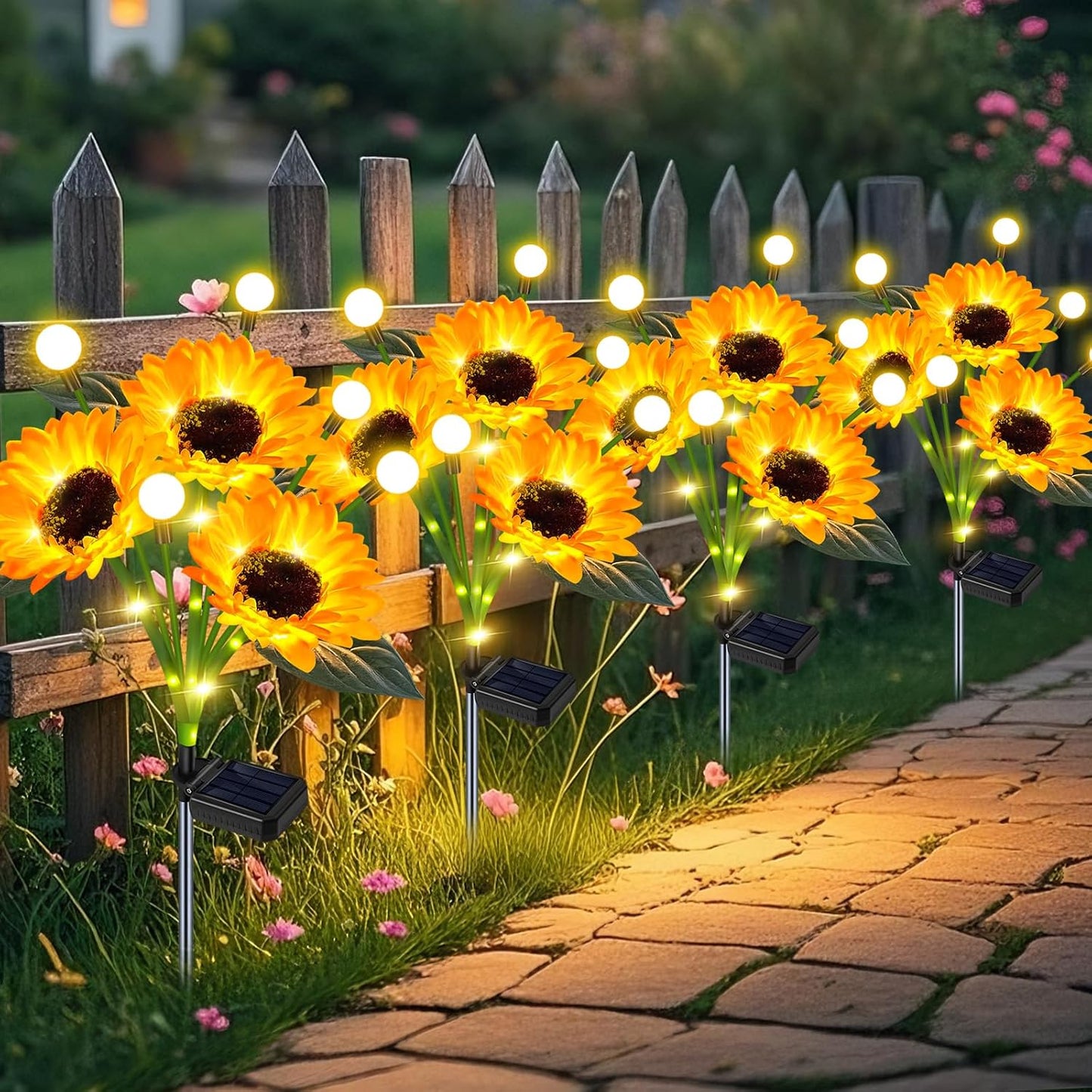 Sunflower Solar Lights Outdoor Garden Decor for Dreamy Ambiance