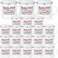 North Pole Hot Chocolate Mug Set 20 pcs - Holiday Enamel Coffee Cups