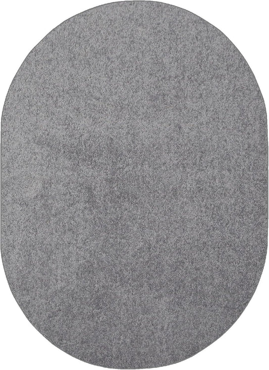 Ambiant Pet Friendly Solid Color Area Rugs Grey - 6ft x 9ft Oval