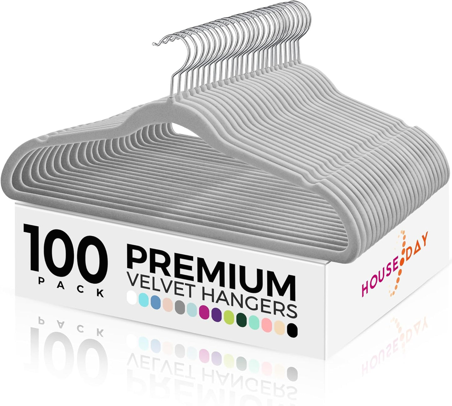 Premium Velvet Hangers 100 Pack for Space Saving Organization