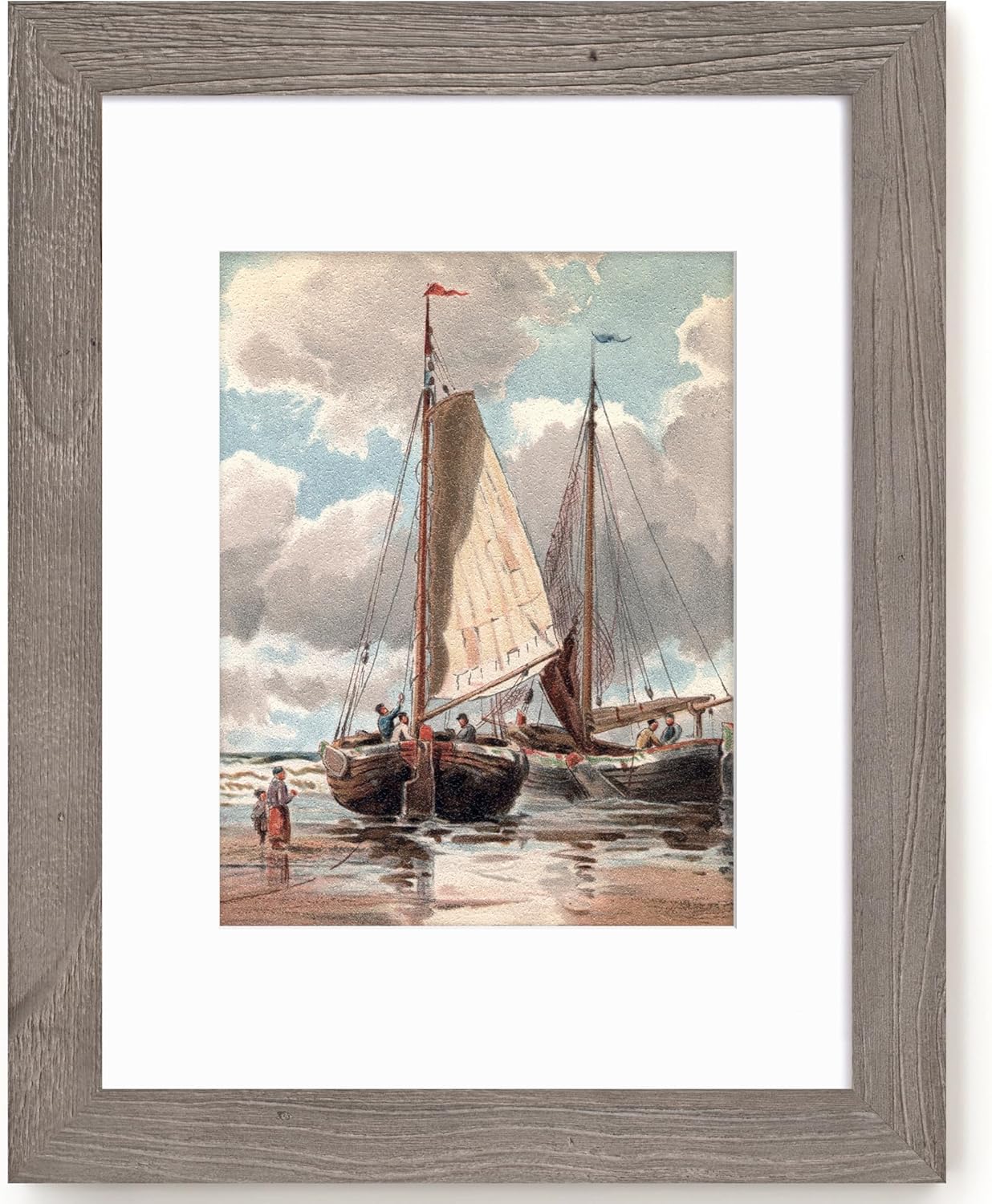 Rustic 12x16 Wood Picture Frame with Tempered Glass for Display