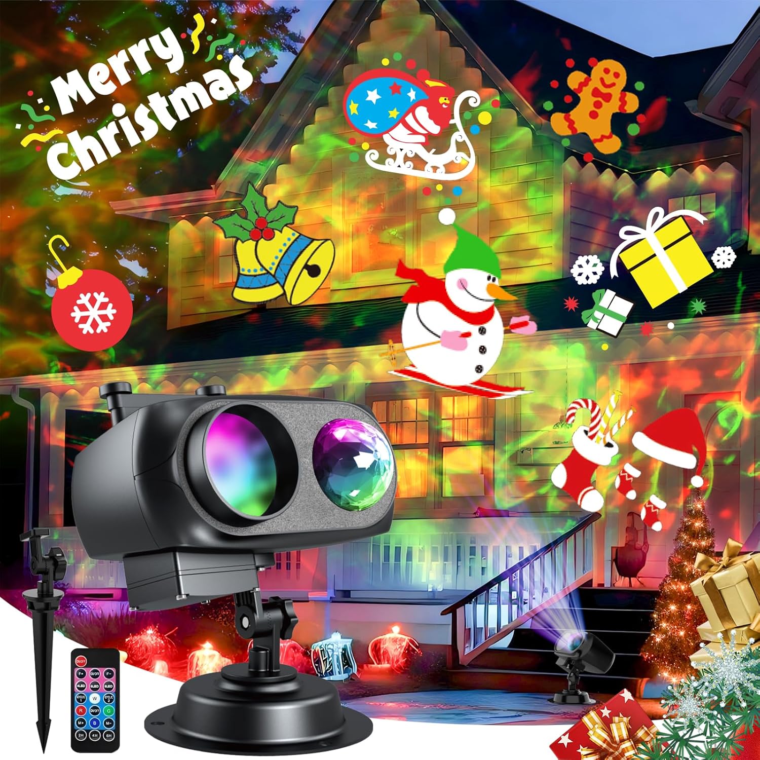 Jepwe Holiday Projector: 160 HD Patterns, 10 Colors