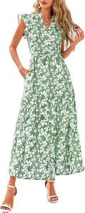 PRETTYGARDEN Women's 2025 Summer Floral Midi Dress - Flowy Boho Style