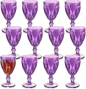 Yinder 12 Pack Vintage Glass Goblet Set for Elegant Occasions