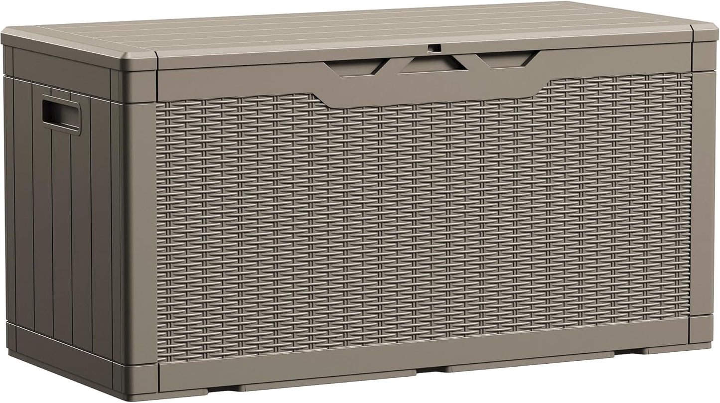 Devoko 100 Gallon Waterproof Large Resin Deck Box for Storage
