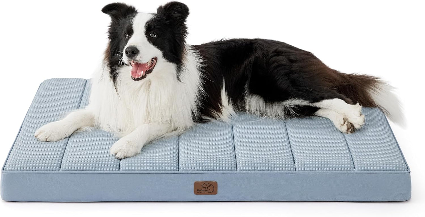 Cooling Dog Bed for Crate - Large Orthopedic Flat Puppy Bed
