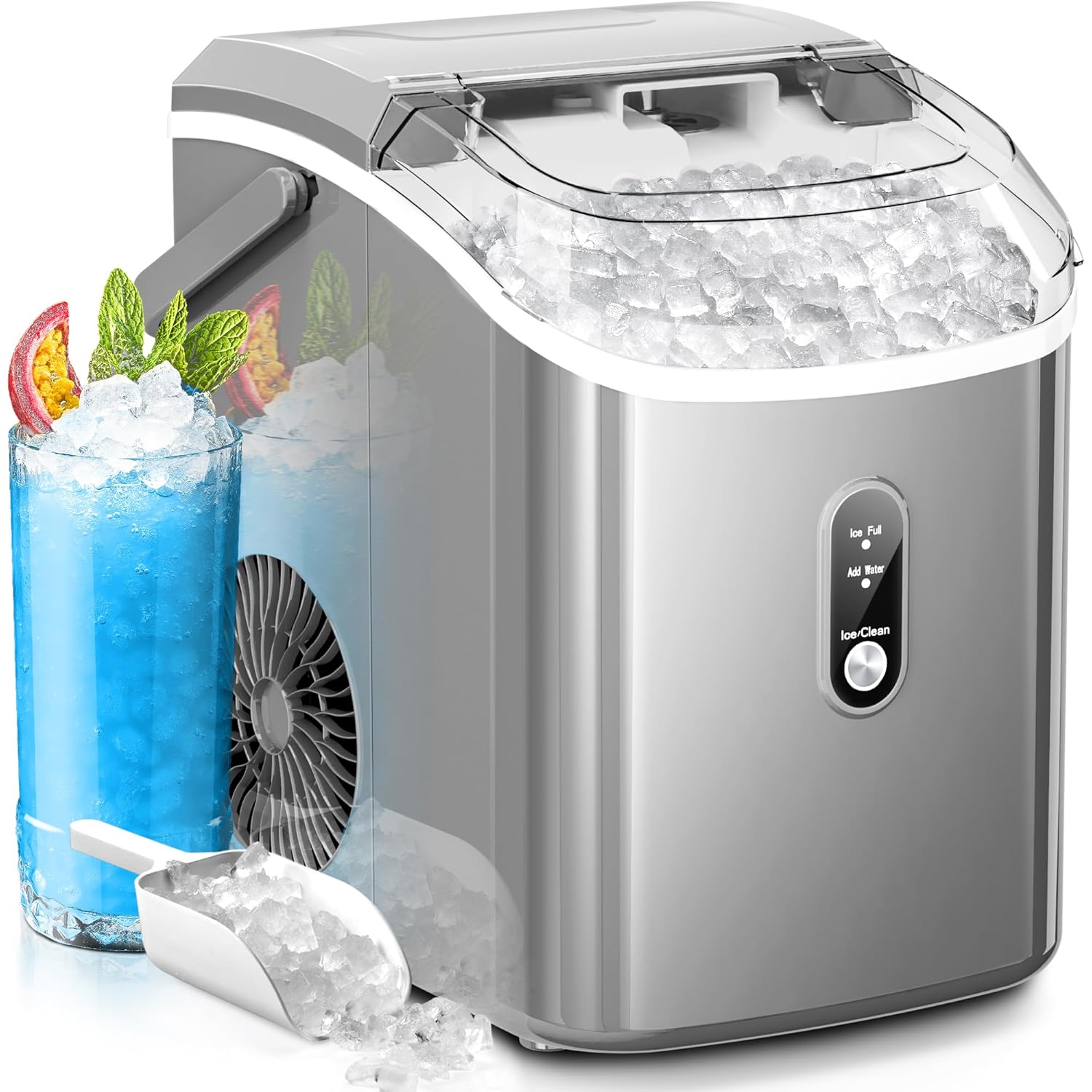 Portable Self-Cleaning Nugget Ice Maker - Easy Operation!