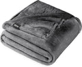 King Size Grey Microplush Fleece Blanket - Ultra-Soft Lightweight