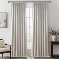 Natural Melange Taupe Blackout Curtains 108 in Pinch Pleat - Full
