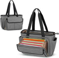 Teacher Bag with Accordion File Area and Laptop Sleeve - Durable