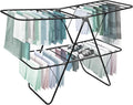 2 Tier Folding Clothes Drying Rack - Compact Foldable Dryer Stand