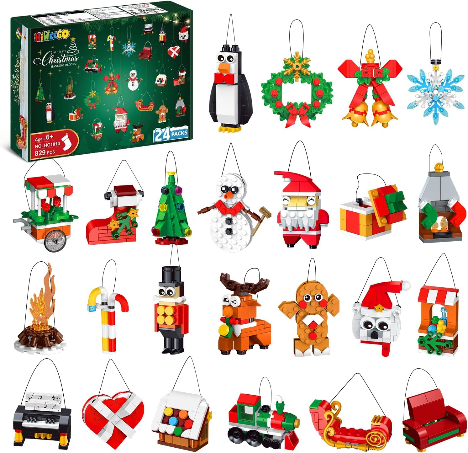 24 Packs Christmas Ornaments Building Set for Holiday Fun