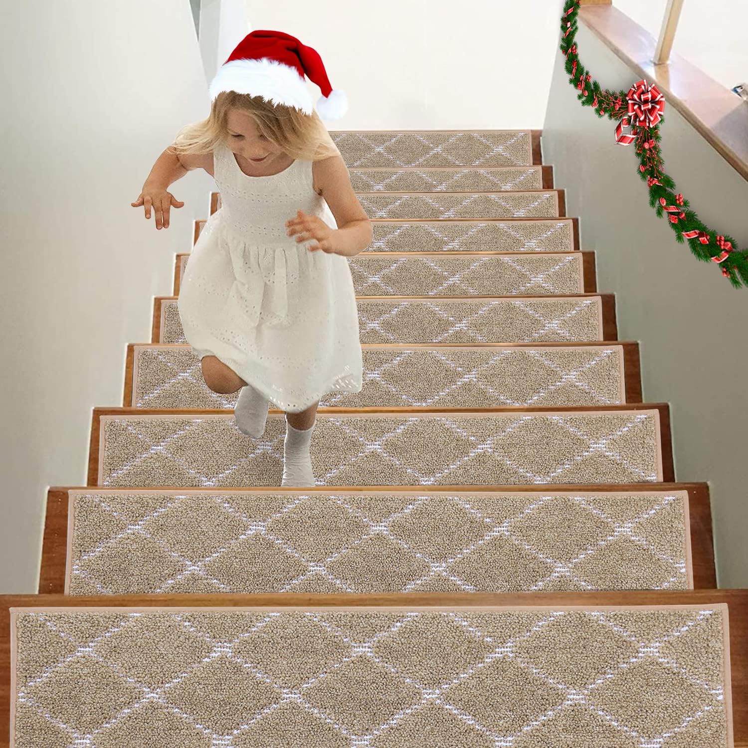 BEQHAUSE Non Slip Stair Treads 15 Pack for Wooden Steps