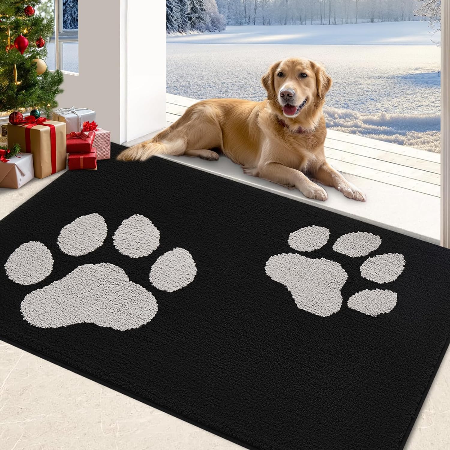 FONEYI Indoor Door Mat for Muddy Paws, Non-Slip & Washable