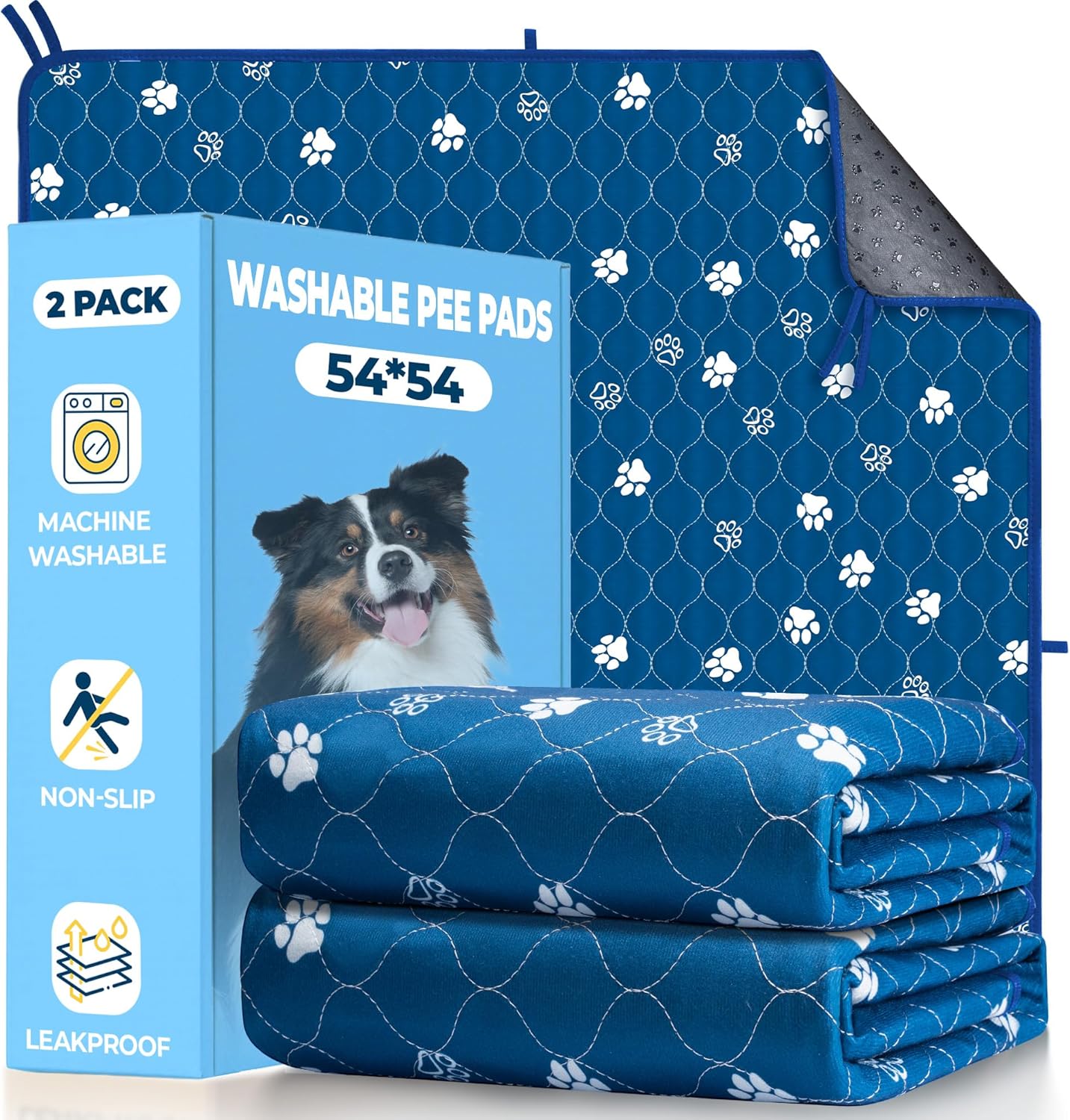 Fostanfly Washable Pee Pads for Dogs - Ultra-Absorbent 54x54in